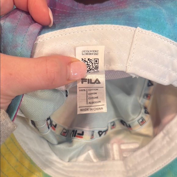 NWOT Fila Vibrant Blue and Pink Tie-Dye Hat - Picture 4 of 11